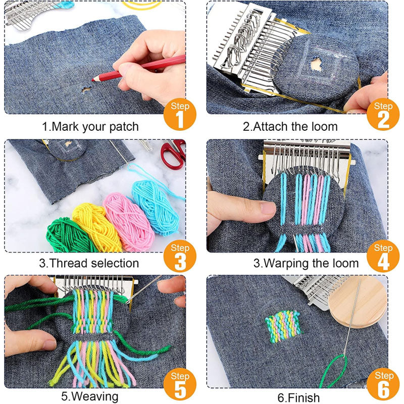 🔥Mini-Handwebstuhl – Einfaches Weben, Verzieren und Ausbessern von Kleidung✨