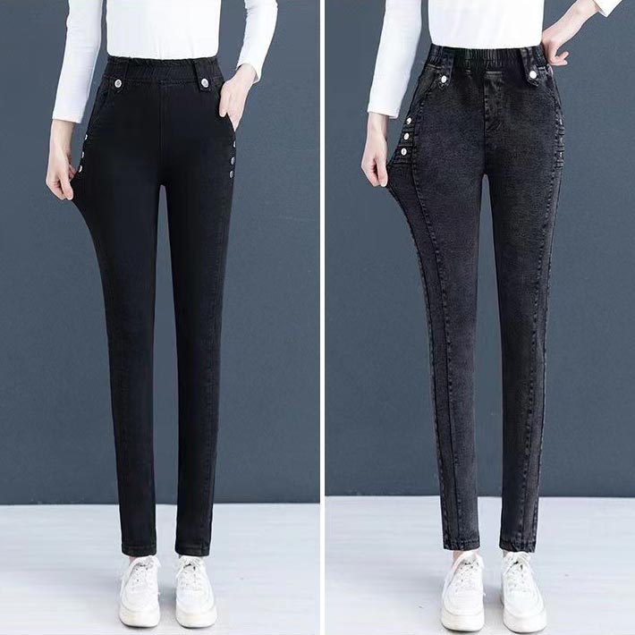 Flexible, warme, plüschige Skinny Jeans für Frauen