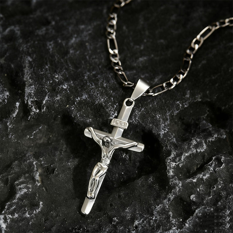 Herren-Kette mit Kreuz-Anhänger – Goldfarben ✝️💛
