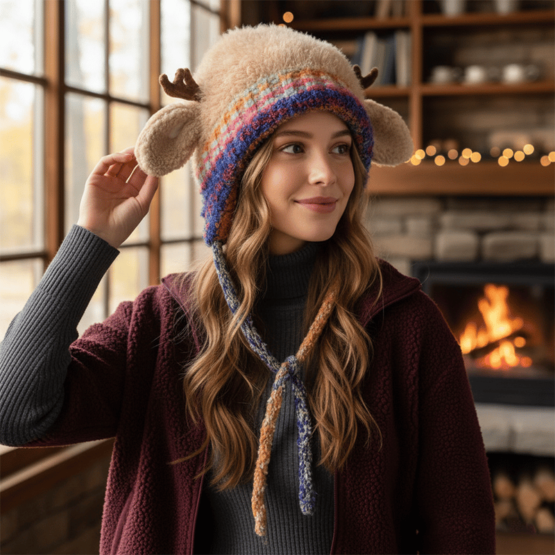 Festlicher Weihnachtshut mit Geweihmotiv 🦌