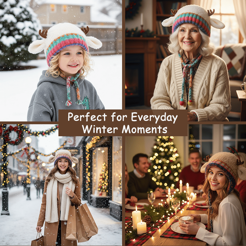 Festlicher Weihnachtshut mit Geweihmotiv 🦌