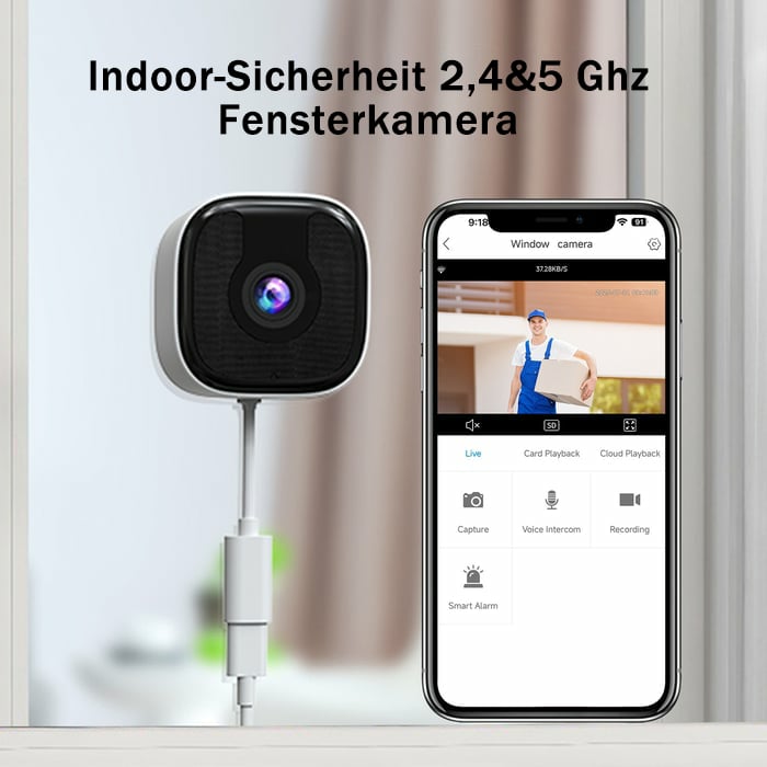 🔥 Neue Fensterkamera 2025🎥 Farbige Nachtsicht🌙 24/7 Aufnahme & Intelligenter Alarm🚨 Einfache Installation!🔒