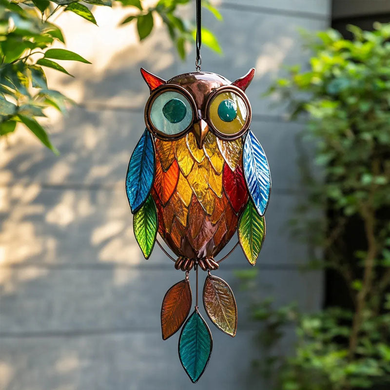 🦉✨Bunte Sonnen-Eulen - Farbenspiel für Fenster & Garten