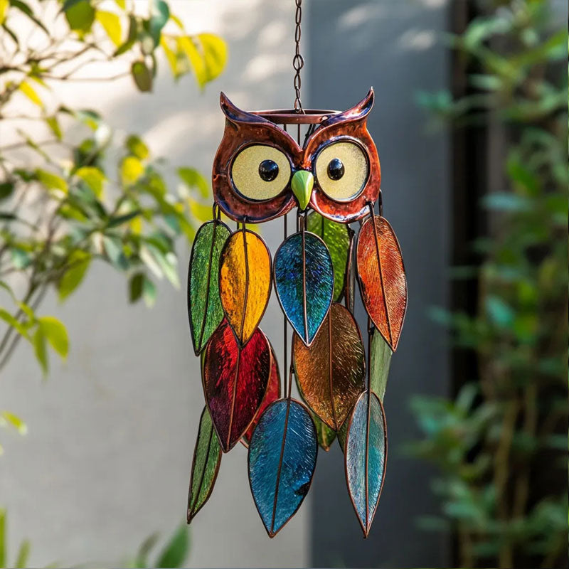🦉✨Bunte Sonnen-Eulen - Farbenspiel für Fenster & Garten