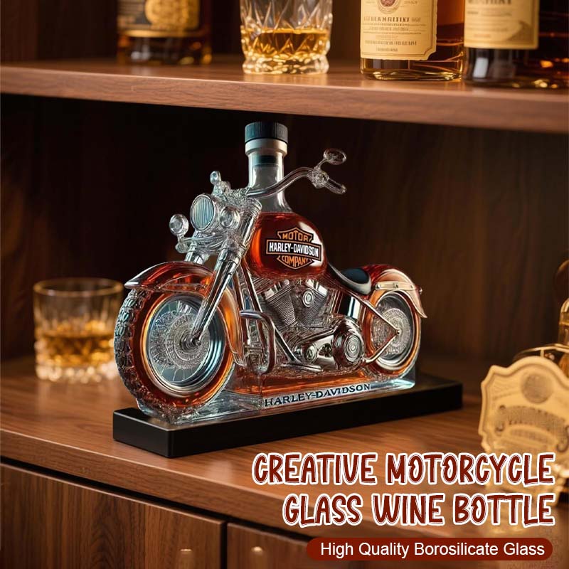 ✨Kreative Motorrad-Weinflasche aus Glas