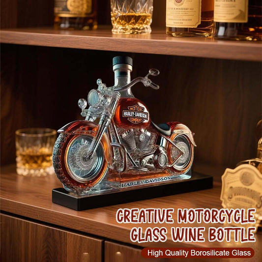 ✨Kreative Motorrad-Weinflasche aus Glas