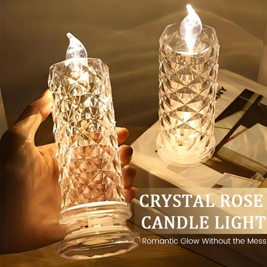 ✨ Crystal Rose Candle Light – Romantisches Licht ohne Schmutz