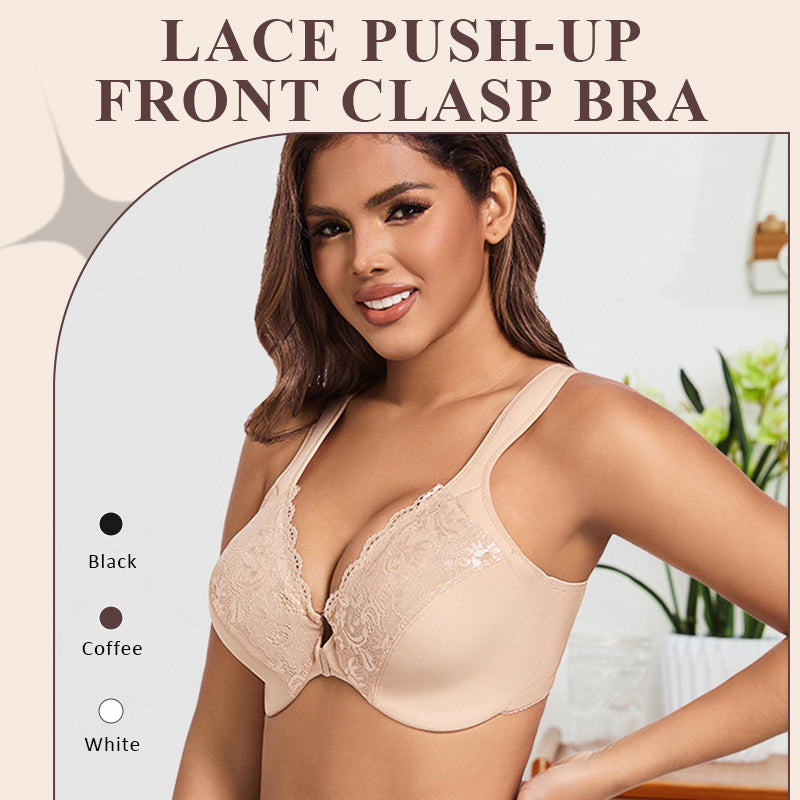 🎀Weihnachtsangebot: 48 % Rabatt 💕 Push-up-BH mit Spitze und Vorderverschluss