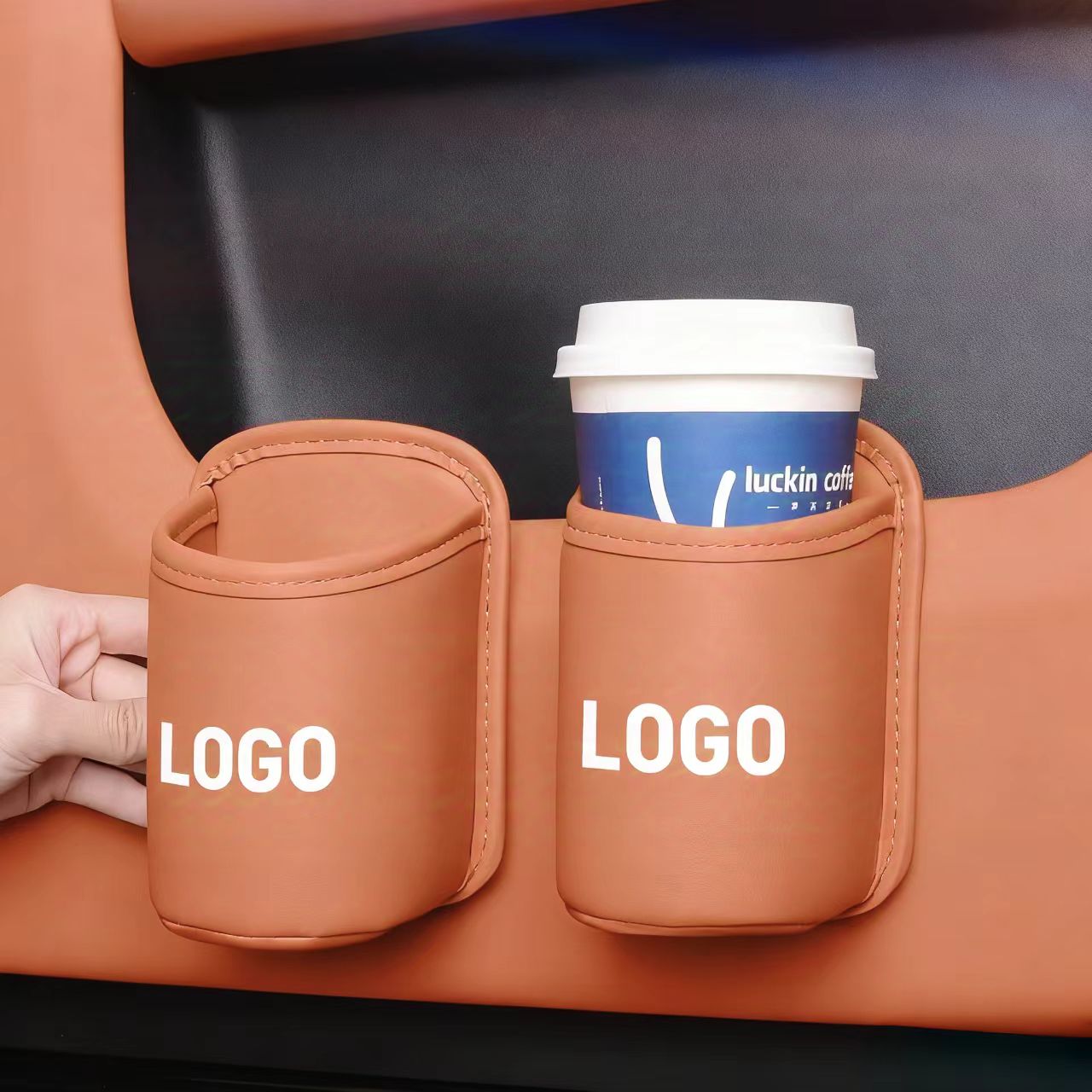 🔥Becherhülle aus Leder – einfach zu montieren, individuelles Logo erhältlich