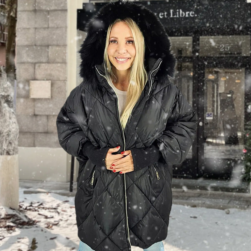 ❄️Winterschlussverkauf❄️Damen Midi-Parka mit Strickärmeln