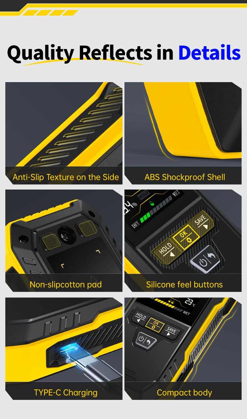 WMT-10 Wiederaufladbares Holzfeuchtemessgerät💦