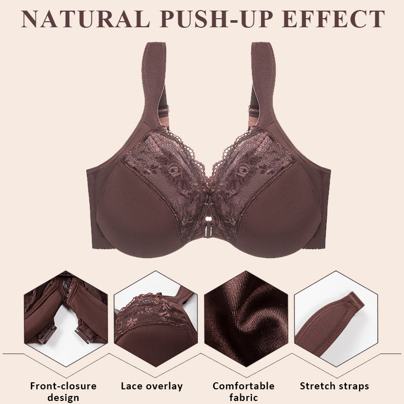 🎀Weihnachtsangebot: 48 % Rabatt 💕 Push-up-BH mit Spitze und Vorderverschluss