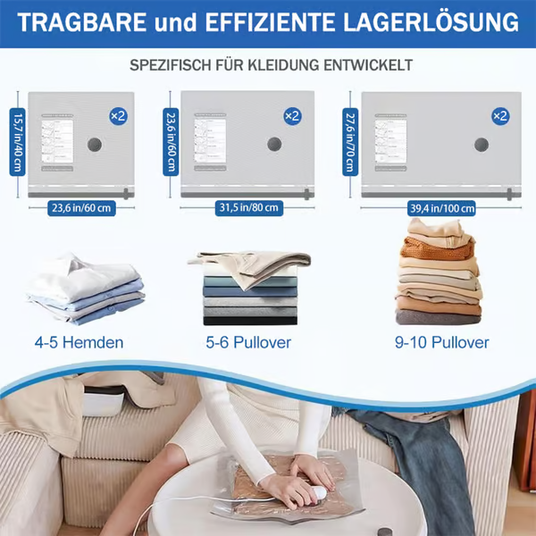 📦 50 % RABATT 🔥 USB-Elektro-Vakuumbeutel – 80 % Platzersparnis – Wiederverwendbar
