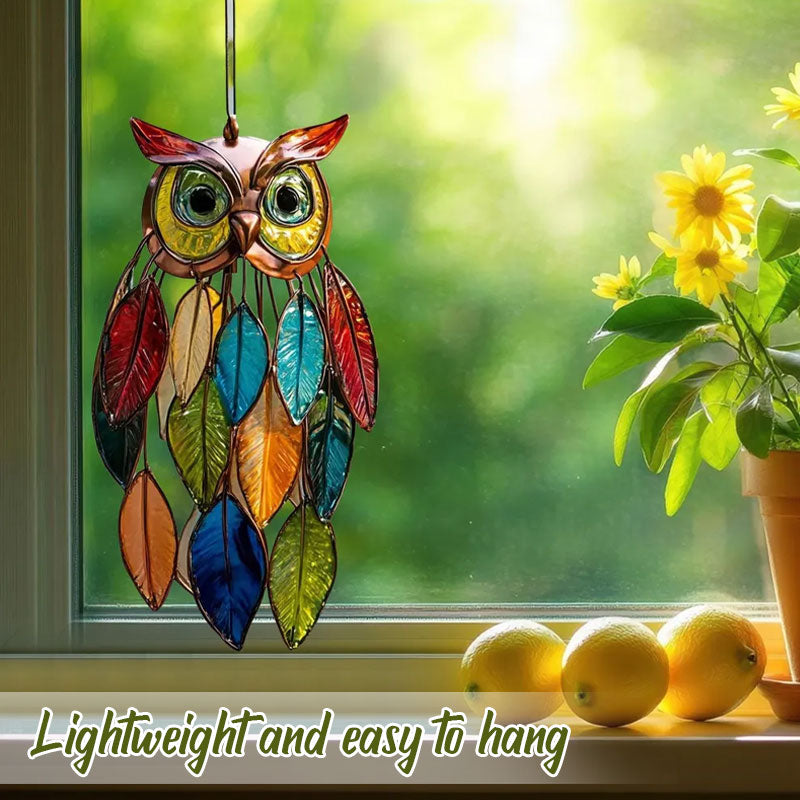 🦉✨Bunte Sonnen-Eulen - Farbenspiel für Fenster & Garten