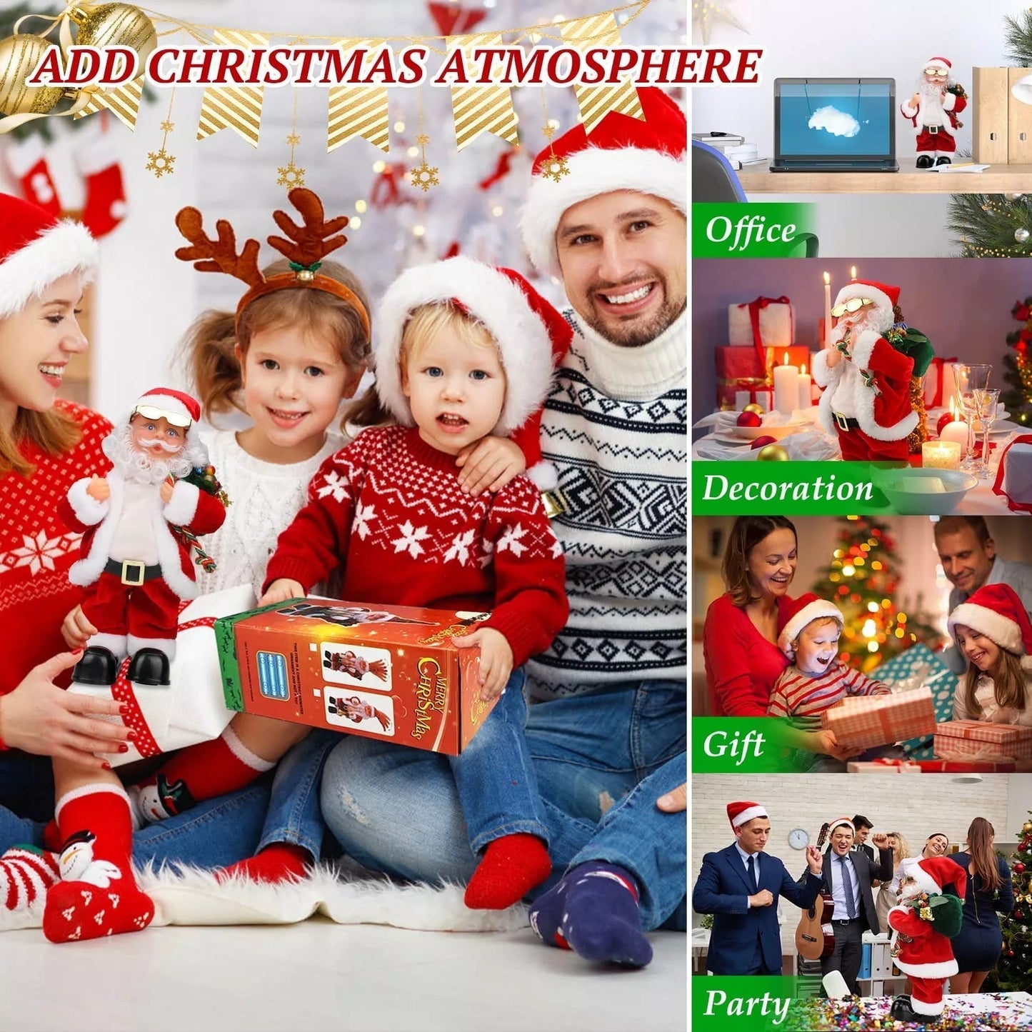 🎅Elektrischer drehender Weihnachtsmann – Frohe Weihnachten🎁