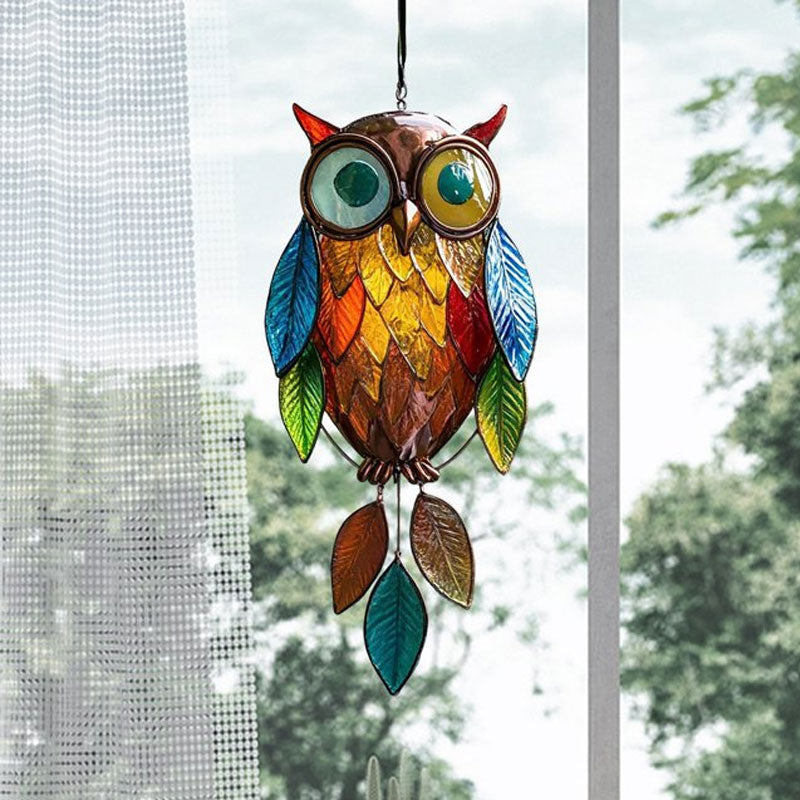 🦉✨Bunte Sonnen-Eulen - Farbenspiel für Fenster & Garten