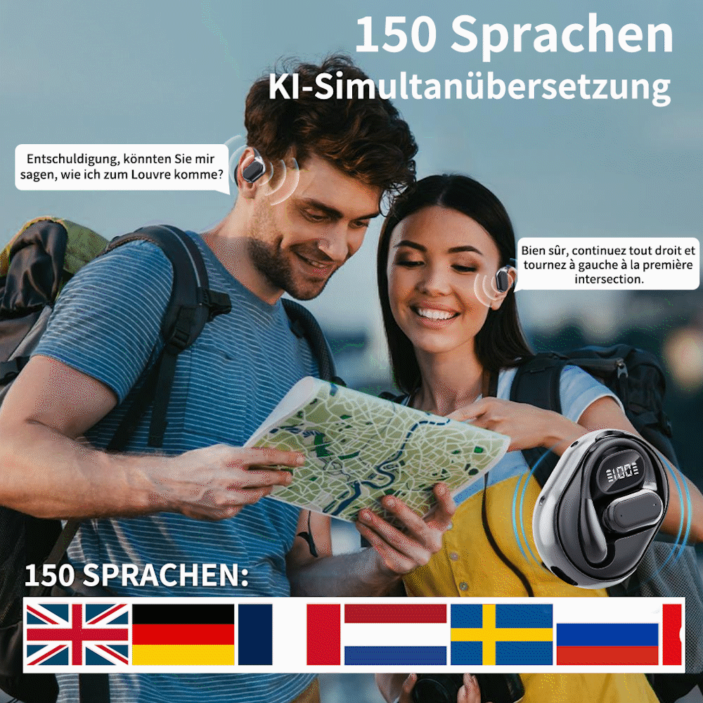 🏆AI-Übersetzung Kabellose OWS Bluetooth 5,4-Ohrhörer (kompatibel mit iOS und Android)💎