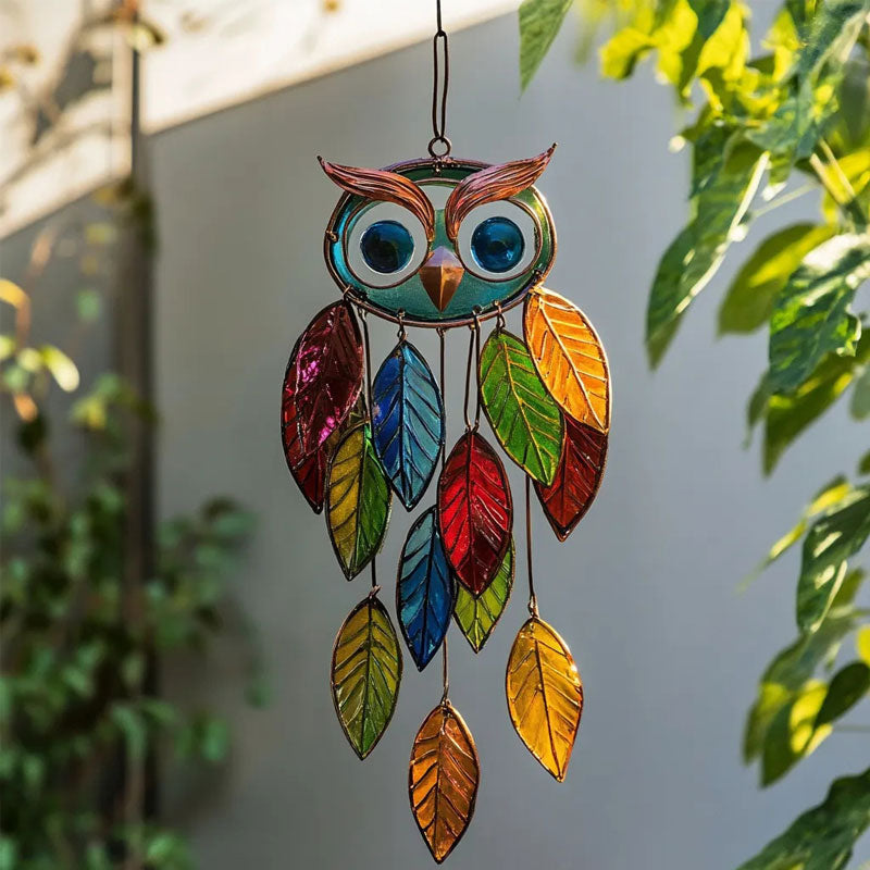 🦉✨Bunte Sonnen-Eulen - Farbenspiel für Fenster & Garten