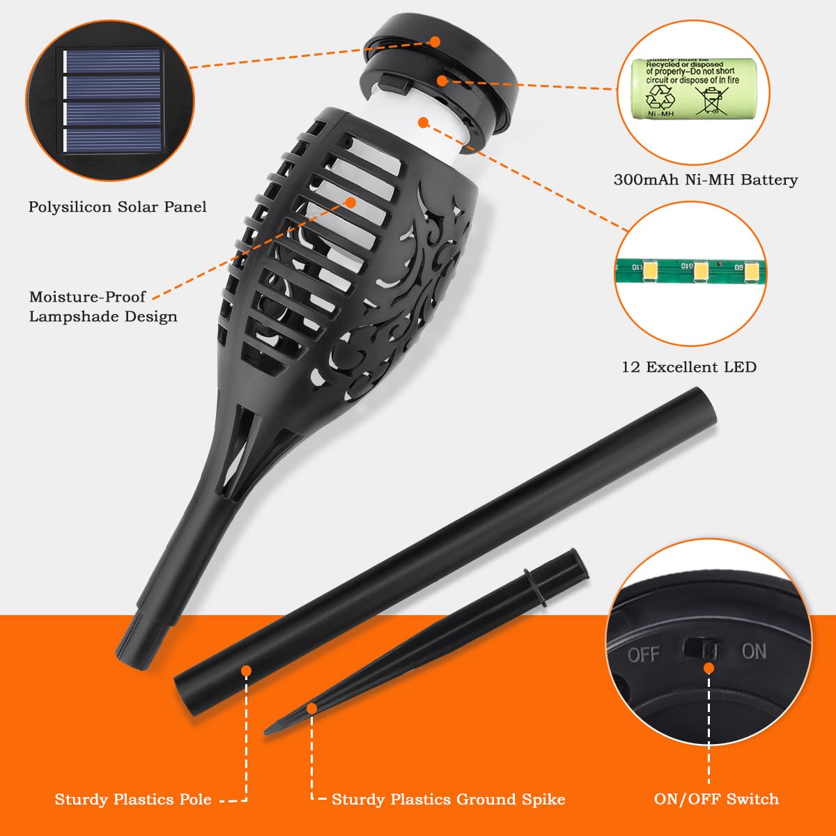 🔥2025 Solarleuchten – Außenbeleuchtung mit flackernden Flammen