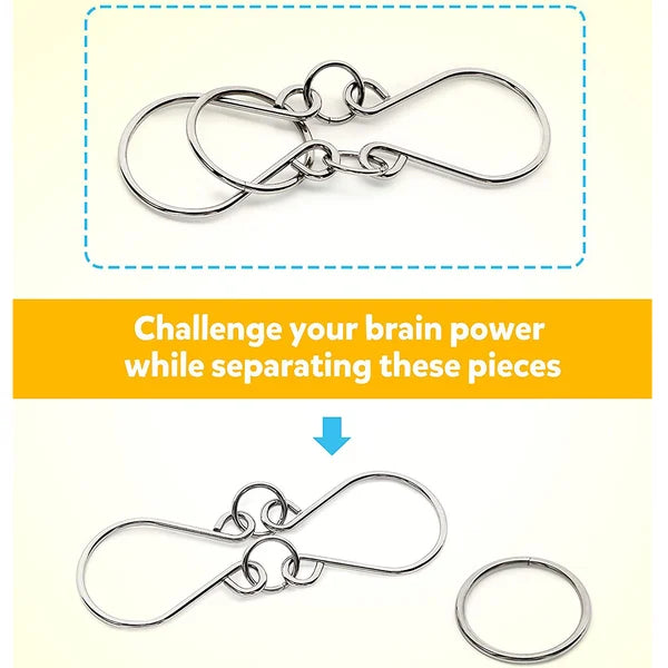 🧠Metall Puzzle Ring achtteilig blaue Version Denksportaufgaben🔗