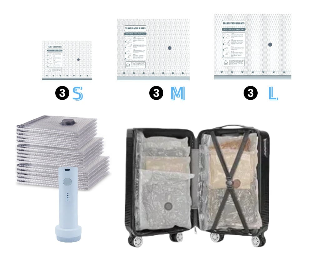 ✨Letzter Tag 49% RABATT🔥Kabelloses Reise-Staubsaugerbeutel-Set