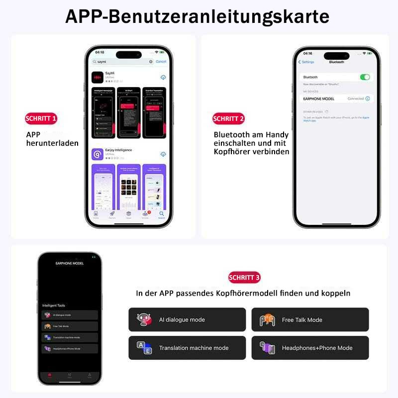 🏆AI-Übersetzung Kabellose OWS Bluetooth 5,4-Ohrhörer (kompatibel mit iOS und Android)💎