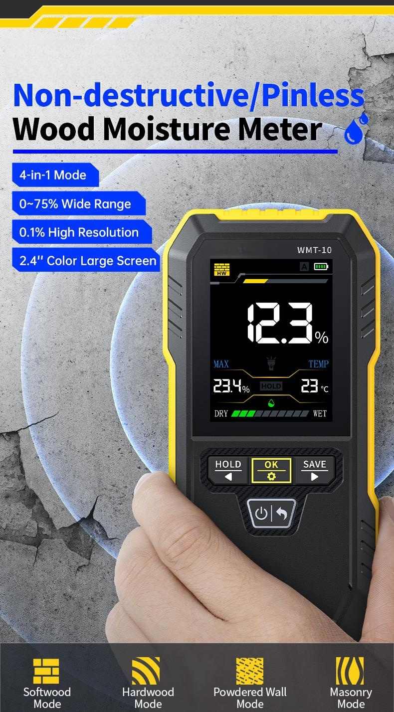 WMT-10 Wiederaufladbares Holzfeuchtemessgerät💦