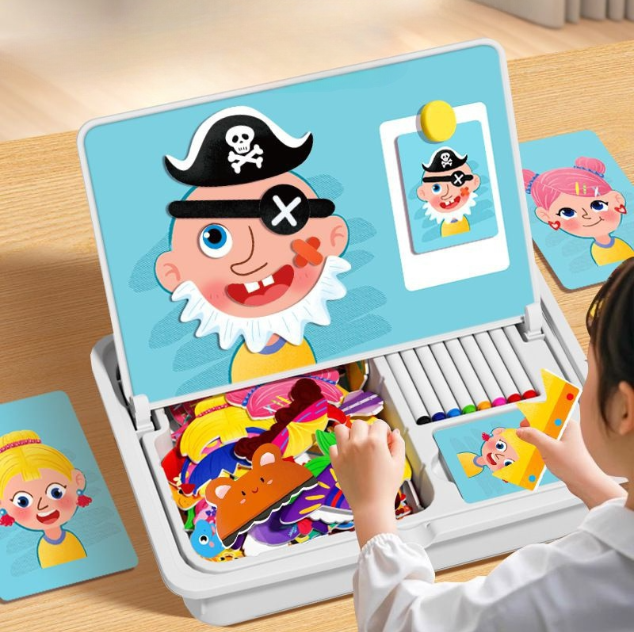 Magnetisches Puzzle 🧩Gesichts-Ankleidespiel 🎭Reisespiel ✈️Doppelseitig für Vorschulkinder 🤩Lernspielzeug