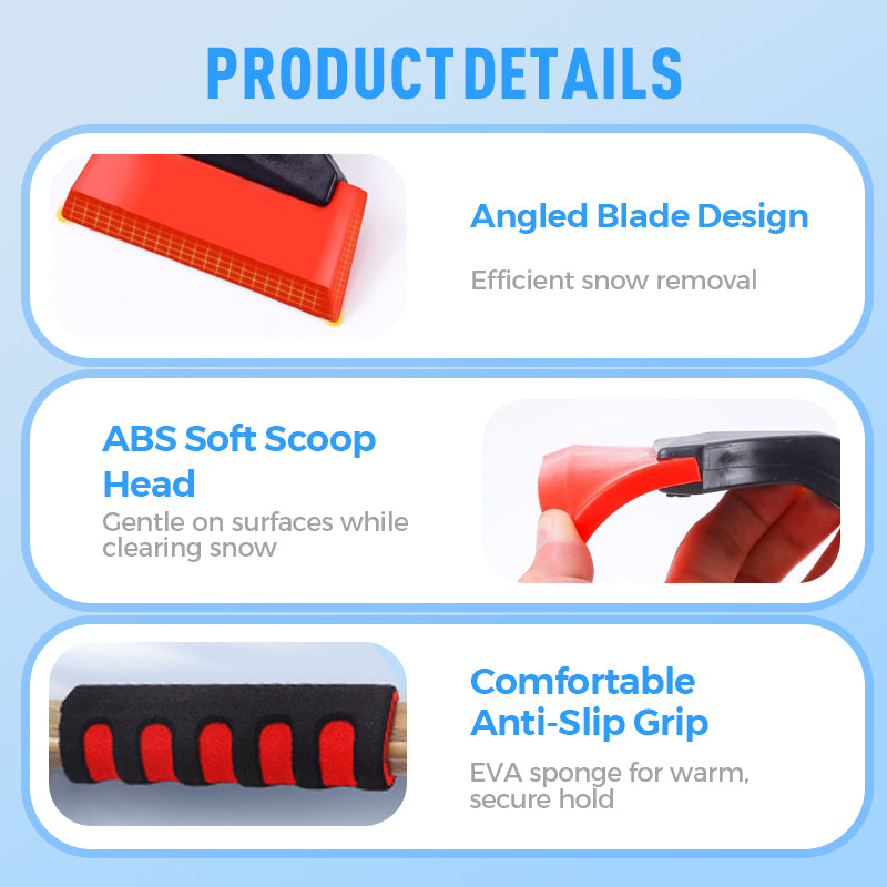 ❄️🚗Doppelkopf Auto-Schneebesen mit Eiskratzer -Schnee gründlich räumen